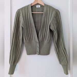 Aritzia Sage Green deep plunge Cardigan